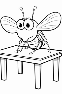 fly sitting on a table