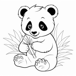 panda eats leaves