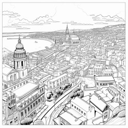 la ville de marseille en france caricature