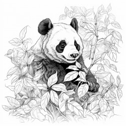 panda eating leaves