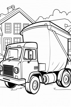 garbage truck picking up a single trash can