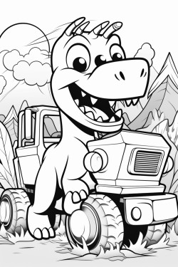 dinosaurus in trucks