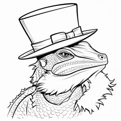 a bearded dragon wearing a tophat