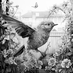 the cat chasing the bird