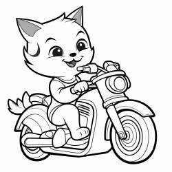 un chat sur une moto