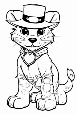 a nice panther dressed up as a cowboy with the words howdy panther