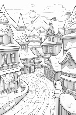 christmas themed town lansdscape
