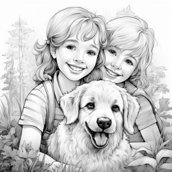 kids and dog