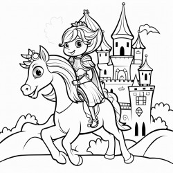 a frog riding a unicorn in a castle