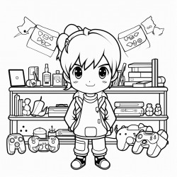 kawaii style gamer theme