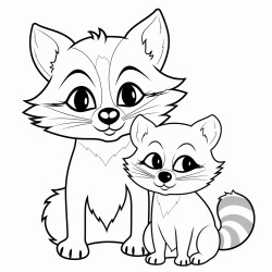 cat and raccoon