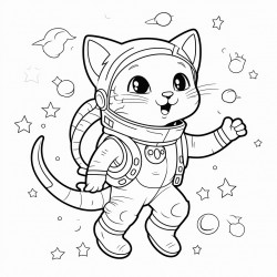 cat exploring outer space