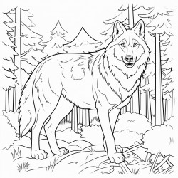 a wolf in the forest