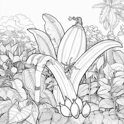 a banana in a beautiful garden