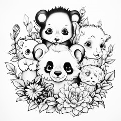 baby animals wearing flowers