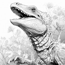 goanna head facing camera catching flies with tongue