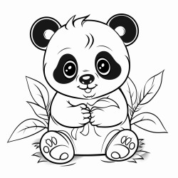 panda eating leaves