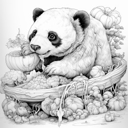 panda eats leasves