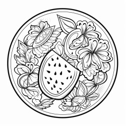 filligree watermelon on a plate
