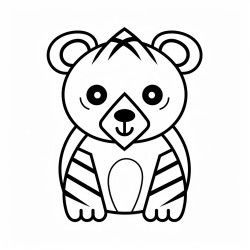 an animal with bold lines a label of the animal no background with minimal negative space