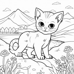 gato con paisaje