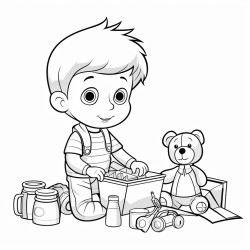 todler tidy up the toys