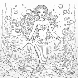 mermaid in the see