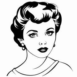pop art lady with short 1950s look