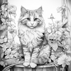 a norwegian forest cat in a house