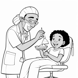 black girl dentist with patient in the chair