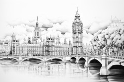 black and white adult coloring book page cubism art style a montage imge of london main attractions