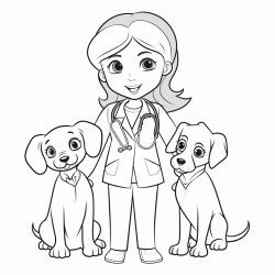 veterinarian and dogs