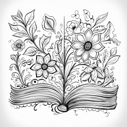 type of book containing line art to which people are intended to add color using crayons or colored pencils