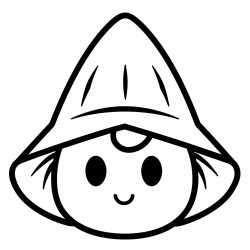 a simple bold drawing of a cute witsh hat