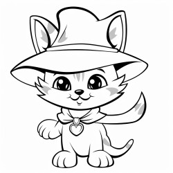 chat portant un chapeau de sorcire