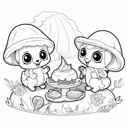 mushroom pets at a picnic