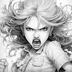 a little girl angry