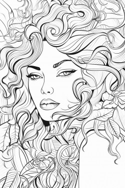 coloring book page showing a very talkative person