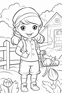 young girl on the farm