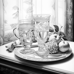 un verre sur une table