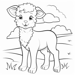 a lamb with a friendly smile