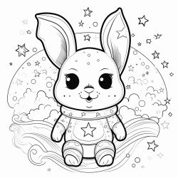 cute bunny in space