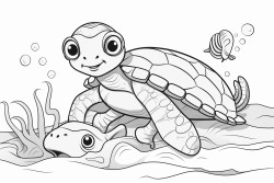 an octopus riding a sea turtle