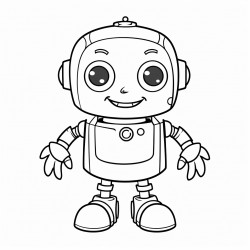 a cute friendly robot character