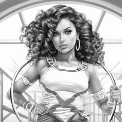 a beautiful athletic woman doing rhythmic gymnastics