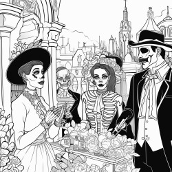 people gathering for day of the dead at a cemetary