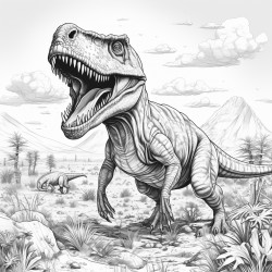 dinosaurs with surroundings