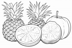 cocnuts pineapples melon mango fruits