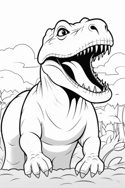 crea pagina da colorare dinosauro