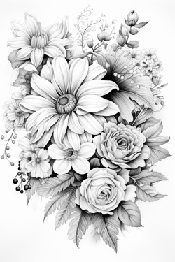 hada del bosque rodeada de flores vegetacin y estrellas